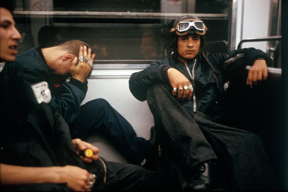 Parisian street gang members in a Metro subway car
